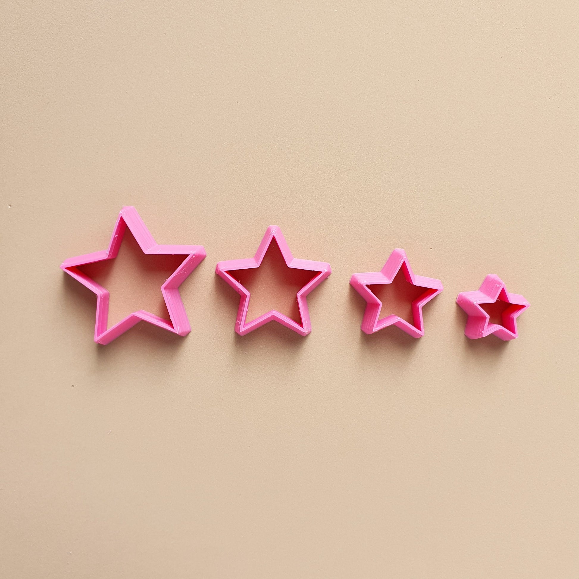 Star Polymer clay 3D cutters Geometry shapes cutter set of 4 pcs