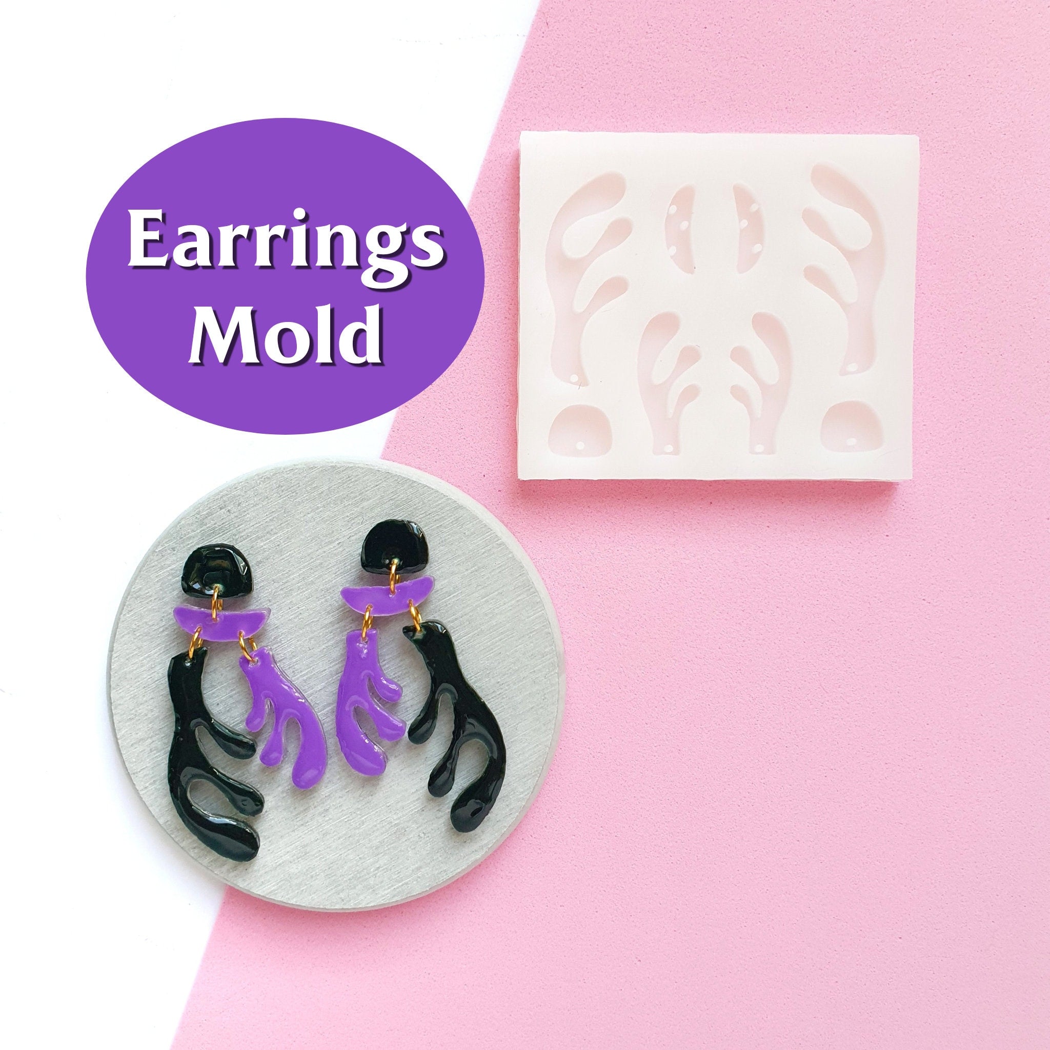 Silicone earrings mold Reindeer mould for resin and epoxy