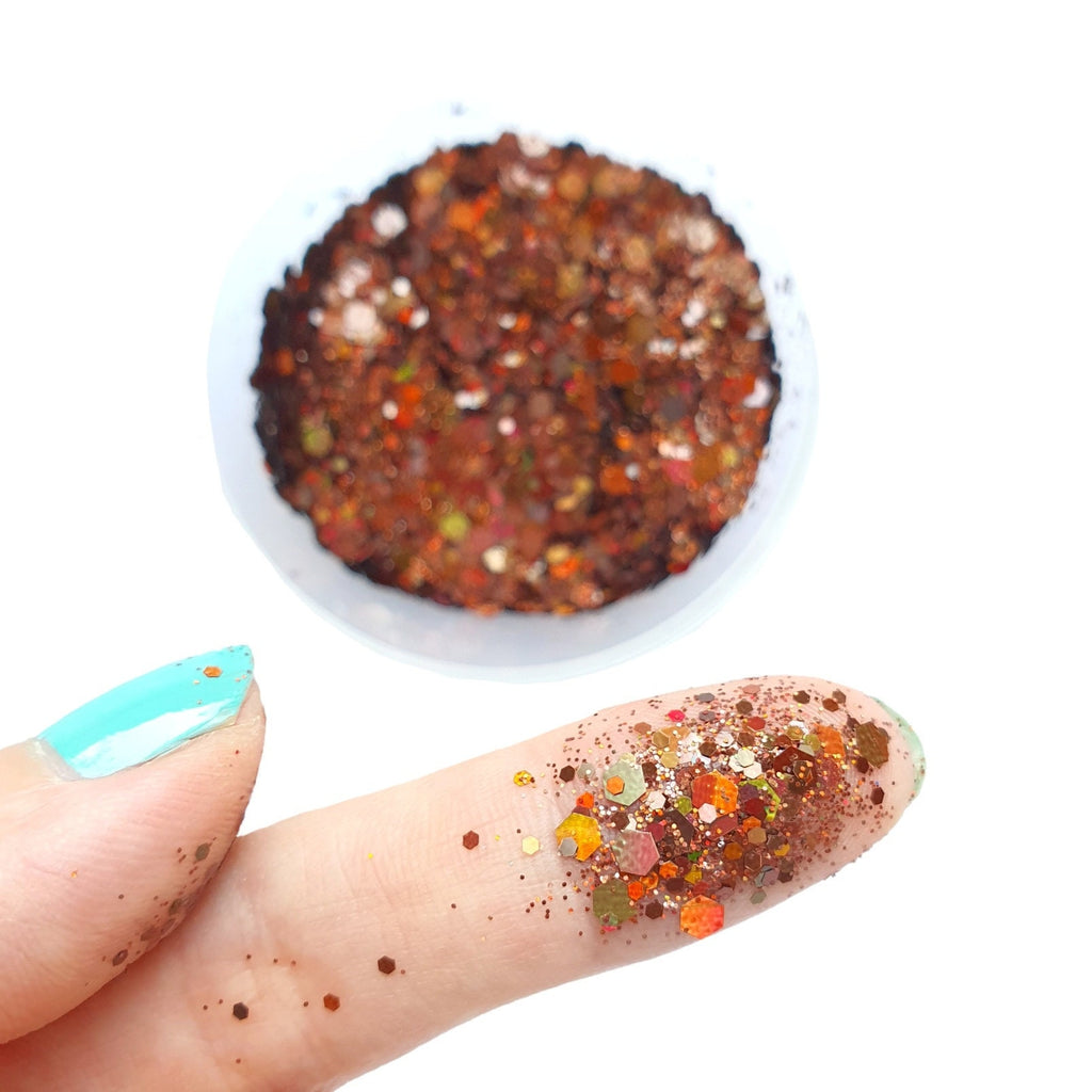 Brown Mix Hologram Chunky glitter for Resin crafts, Glitter for nail art, body, makeup, hair, face - Luxy Kraft
