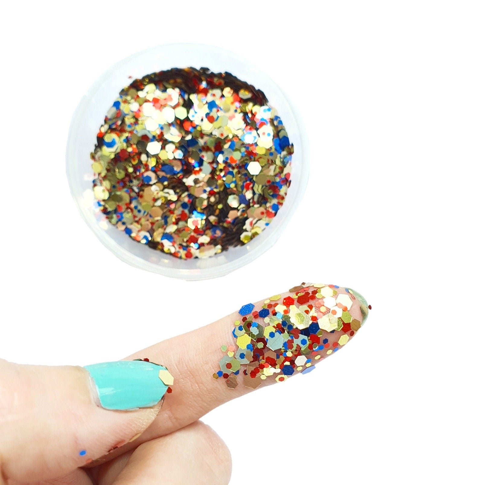 Gold Mix Hologram Chunky glitter for Resin crafts, Glitter for nail art, body, makeup, hair, face - Luxy Kraft