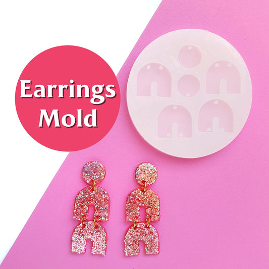 Silicone earrings mold "Geometry shape" mould for resin and epoxy - Luxy Kraft