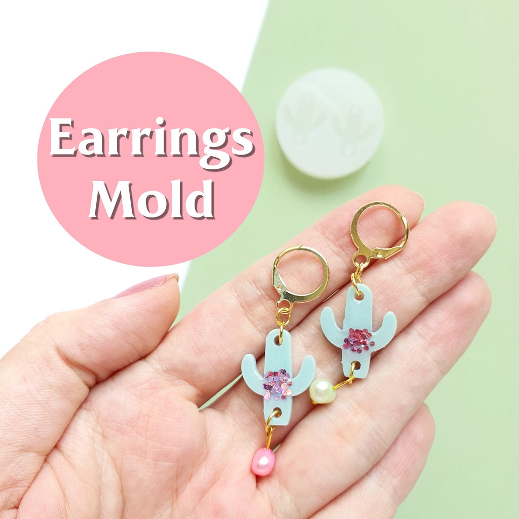 Silicone earrings mold "Cactus" mould for resin and epoxy - Luxy Kraft