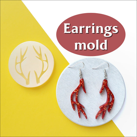 Silicone earrings mold "Reindeer" for resin and epoxy Christmas silicon mould - Luxy Kraft