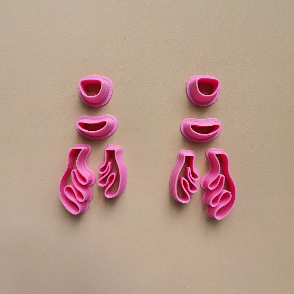 Earrings "Reindeer" Polymer clay 3D cutters set for pair earrings - Luxy Kraft