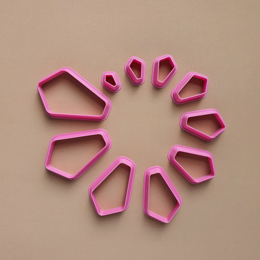 Polymer clay 3D cutters set "Tie Geometry shapes" - Luxy Kraft
