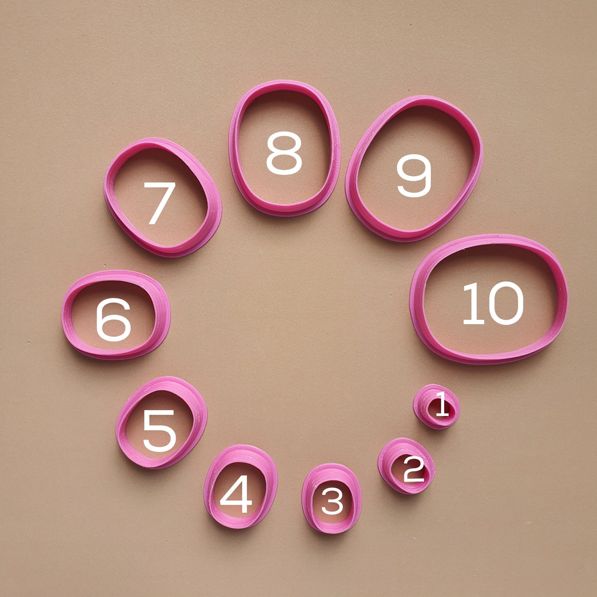 Polymer clay 3D cutters set "Oval Geometry shapes"