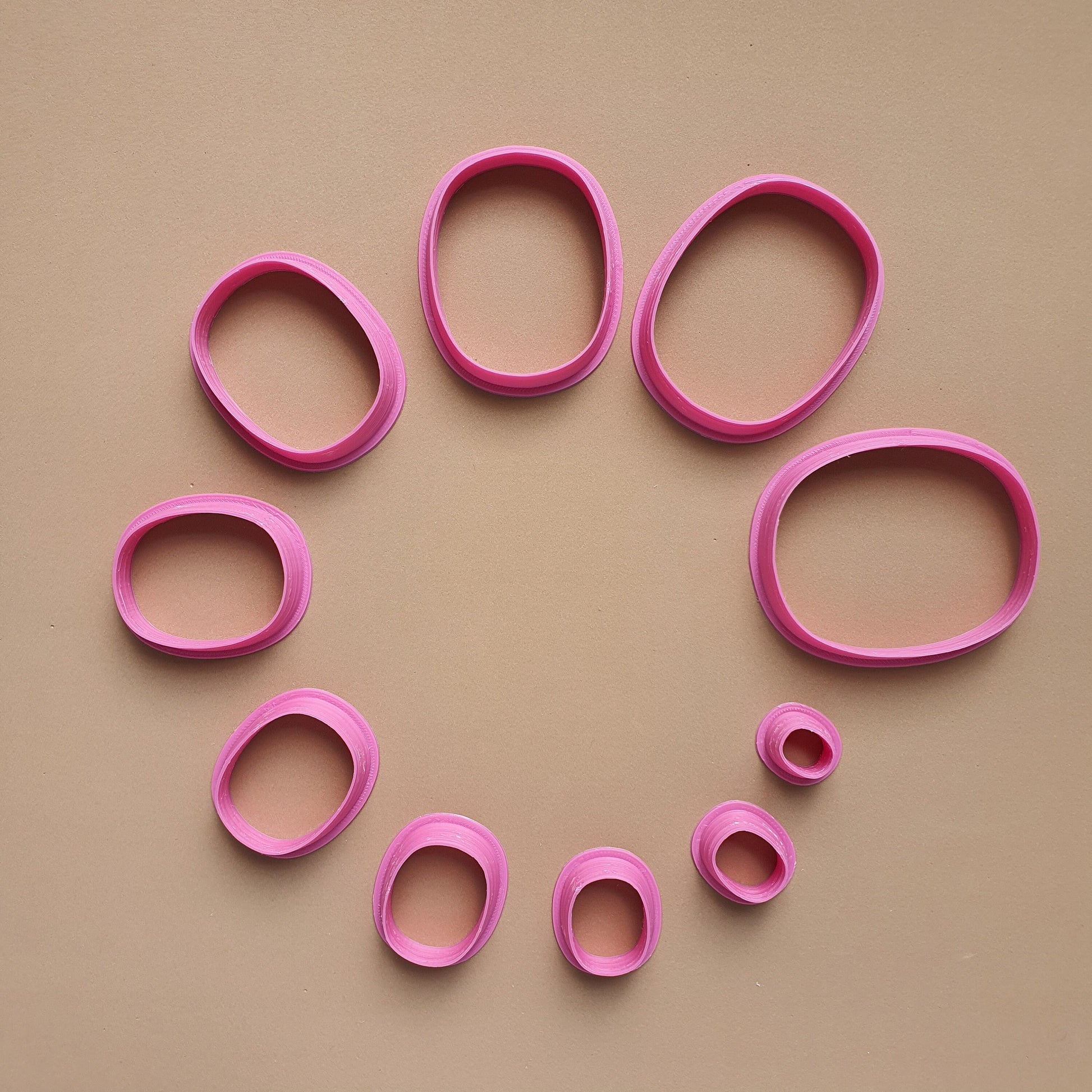 Polymer clay 3D cutters set "Oval Geometry shapes"