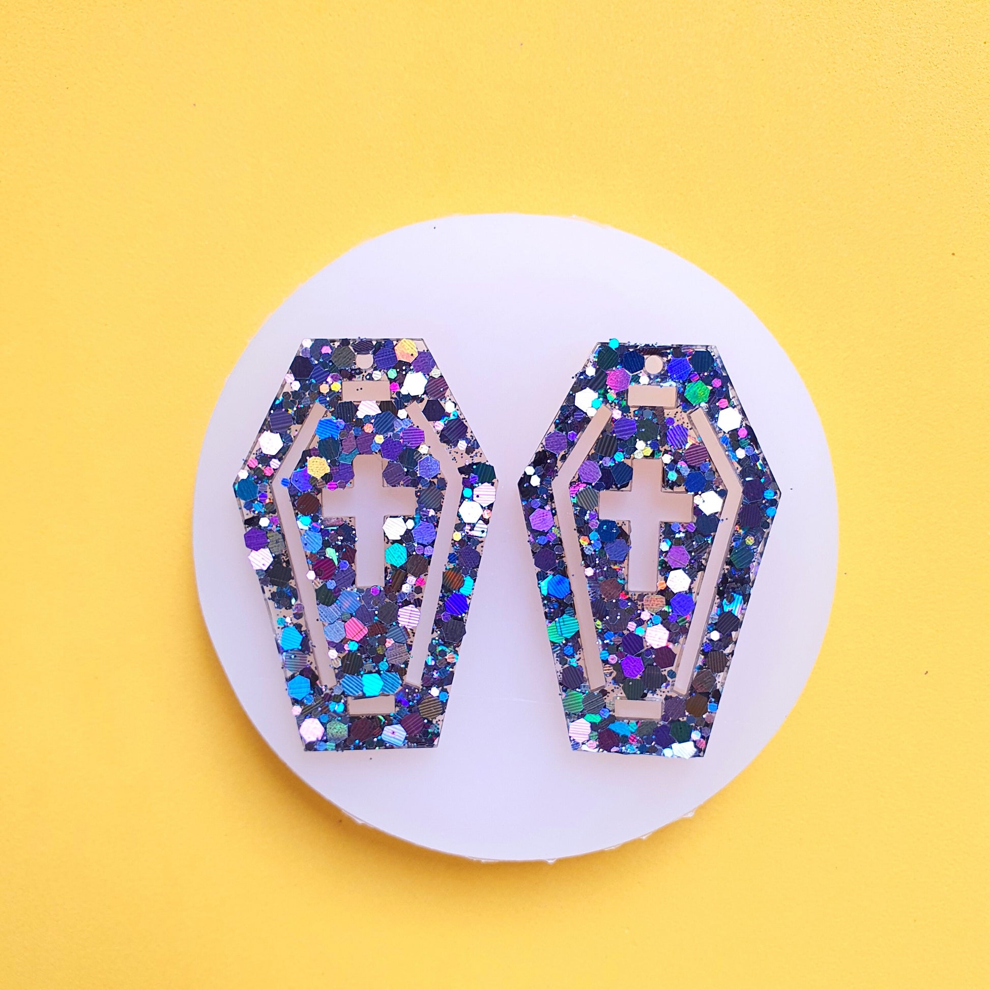 Halloween Silicone earrings mold "Coffin" for resin and epoxy