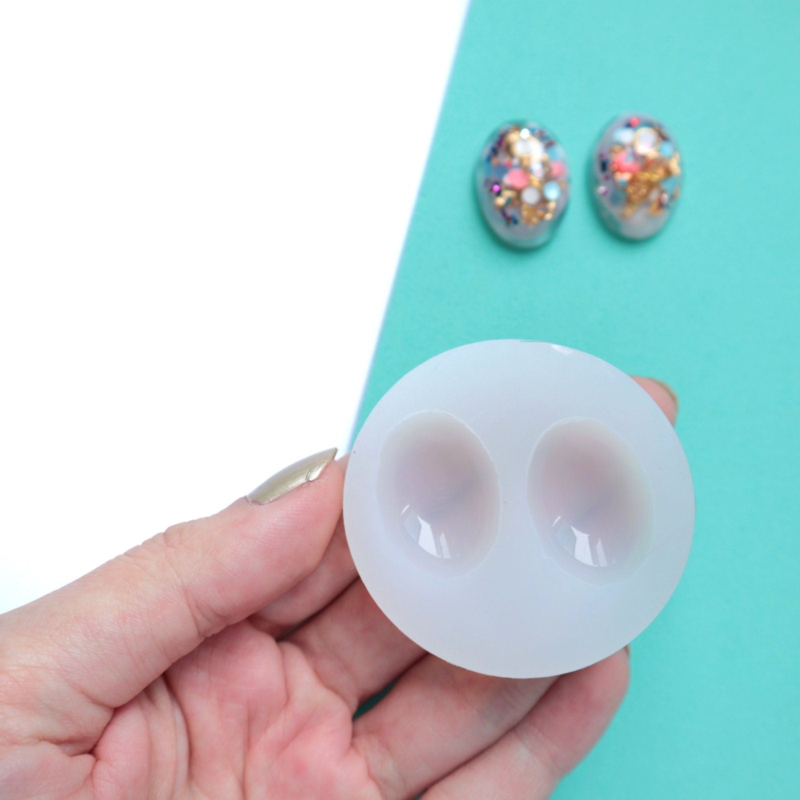 Silicone earrings mold "Oval" mould for resin and epoxy - Luxy Kraft
