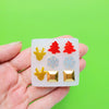 Silicone earrings mold "Christmas"  for resin and epoxy mould for jewelry "Christmas tree, Reindeer, Snowflake" for stud earrings - Luxy Kraft