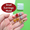 Silicone earrings mold "Christmas"  for resin and epoxy mould for jewelry "Christmas tree, Reindeer, Snowflake" for stud earrings - Luxy Kraft