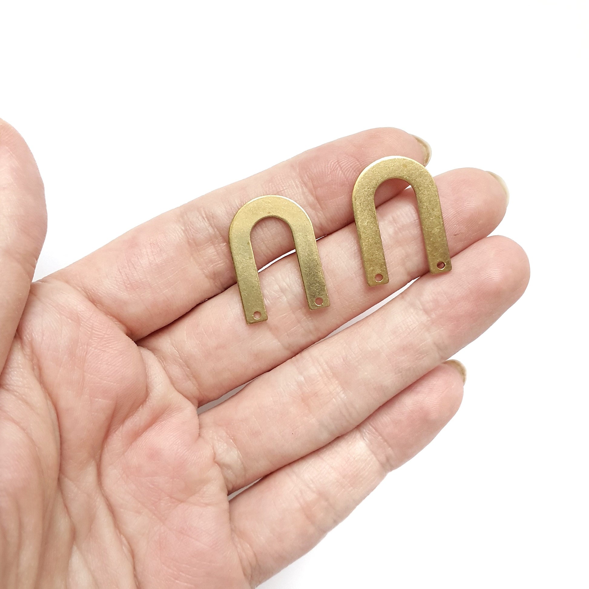 10 pcs U Shape Earrings components Earrings findings DIY jewelry Raw brass Arch connectors Geometry shape charms - Luxy Kraft