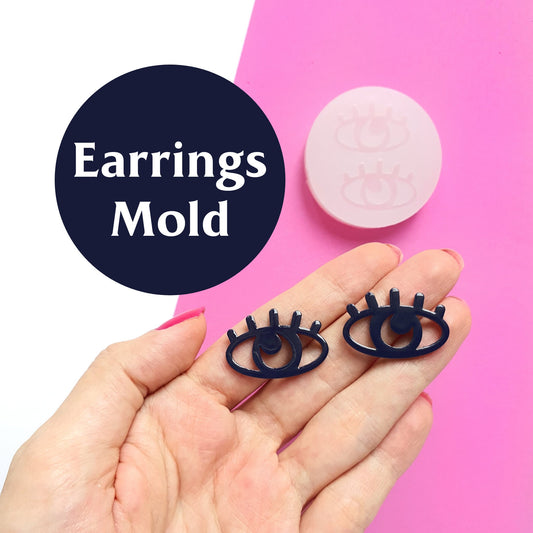 Silicone earrings mold "Eyes" mould for resin and epoxy for stud earrings - Luxy Kraft