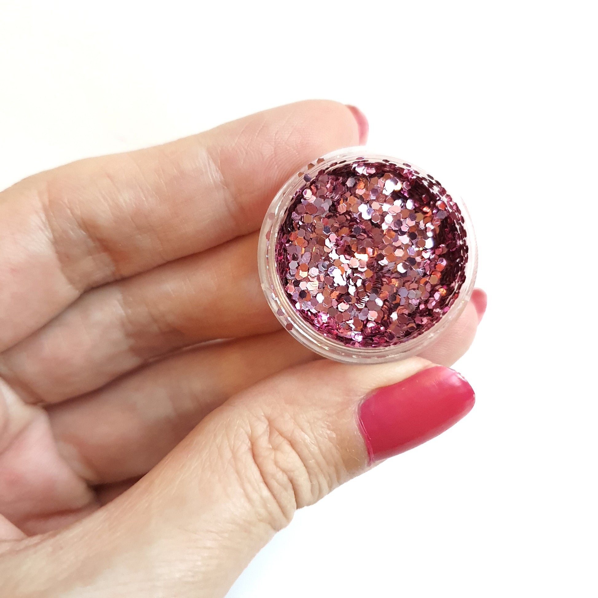 2.5 ml Pink Chunky glitter Hexagon  for Resin Epoxy crafts, Glitter for nail art - Luxy Kraft