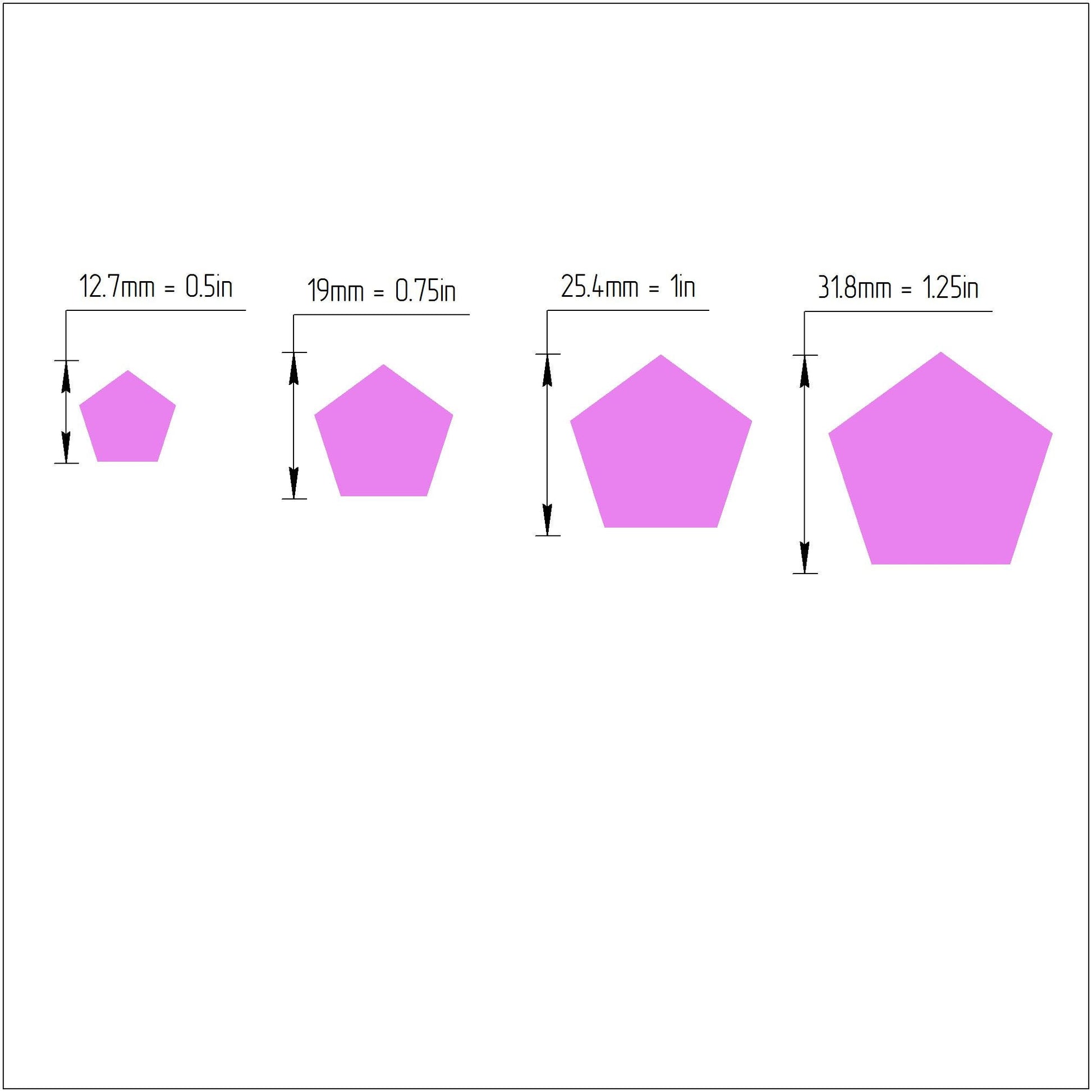 Pentagon Polymer clay 3D cutters Geometry shapes cutter set of 4 pcs - Luxy Kraft