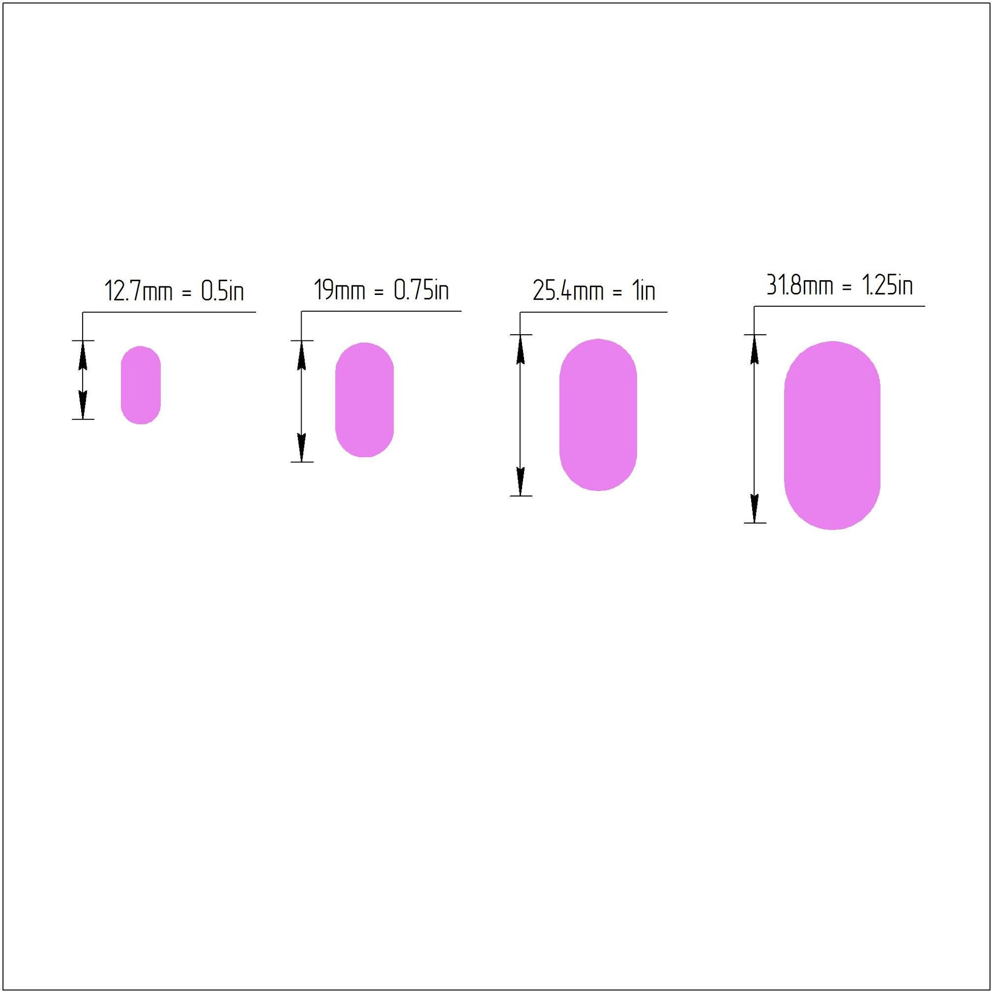 Pill shapes Polymer clay 3D cutters set of 4 pcs - Luxy Kraft