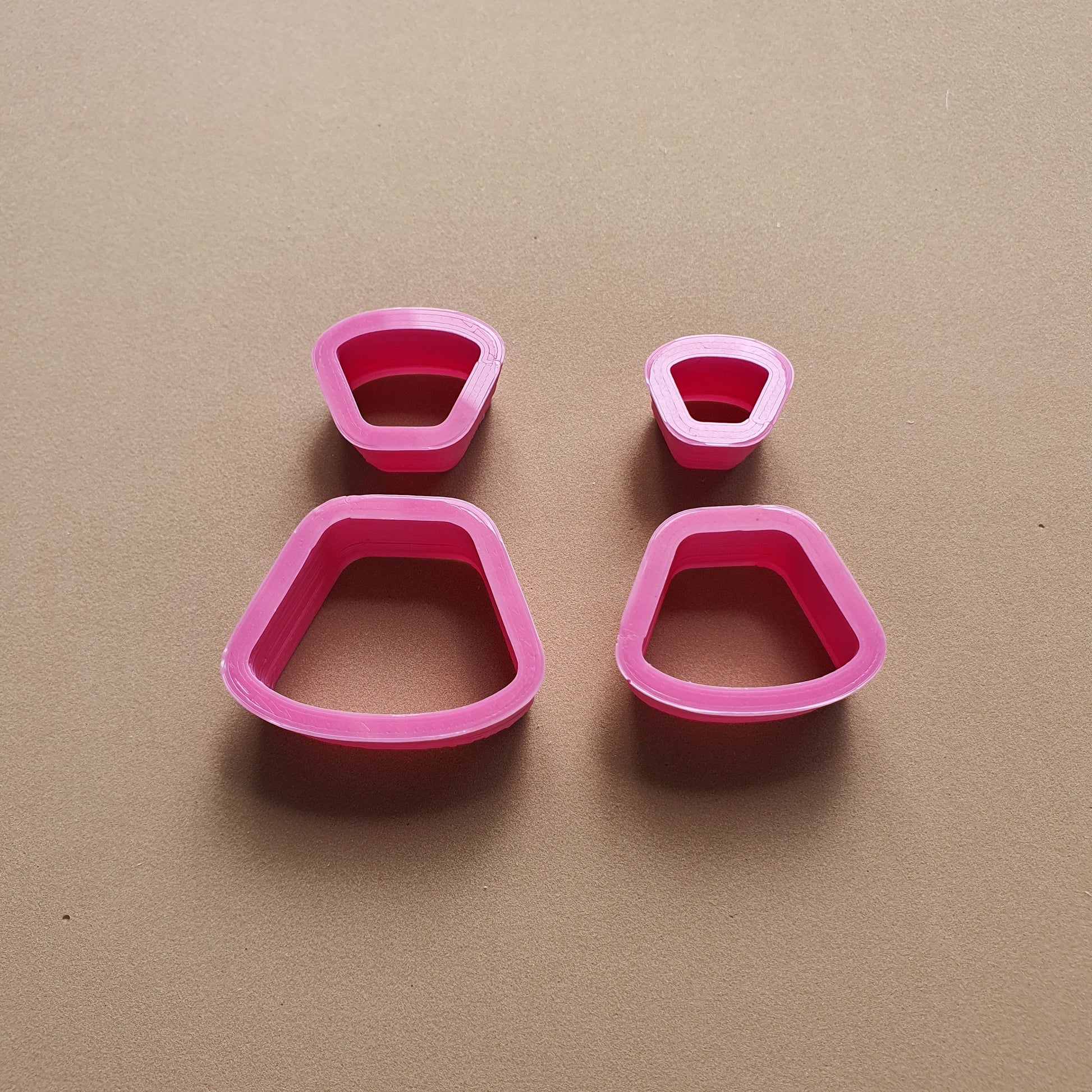 Rounded trapezoid Polymer clay 3D cutters set of 4 pcs - Luxy Kraft