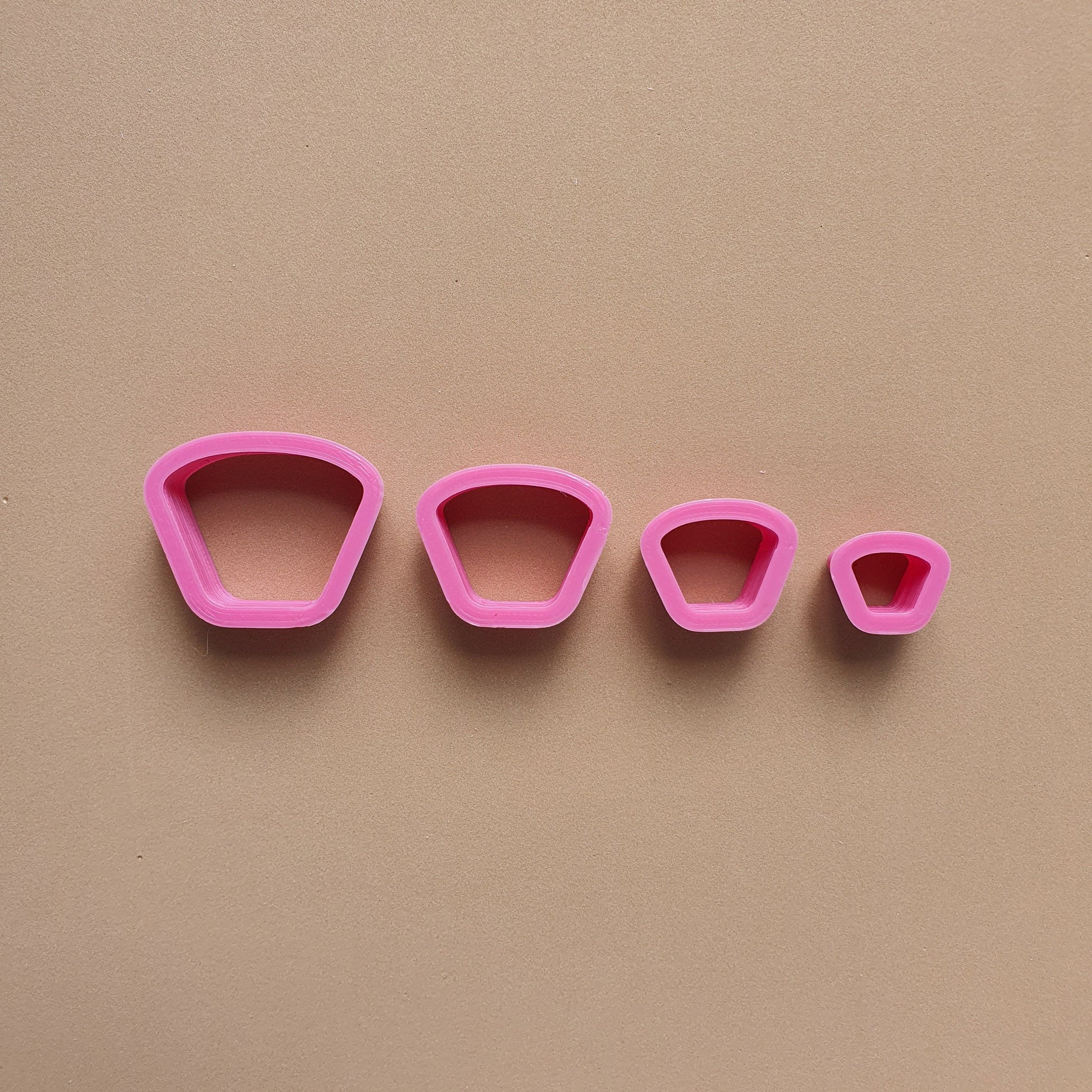Rounded trapezoid Polymer clay 3D cutters set of 4 pcs - Luxy Kraft