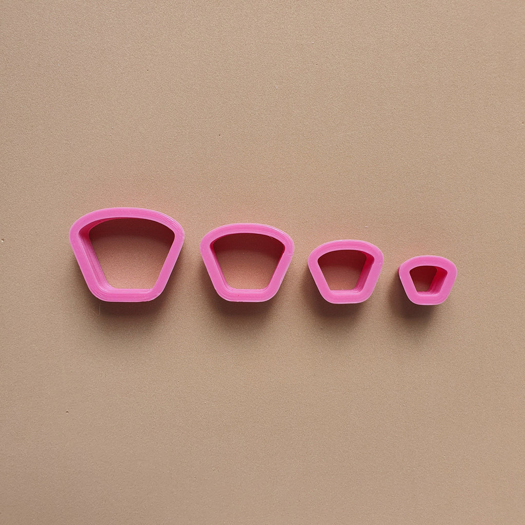 Rounded trapezoid Polymer clay 3D cutters set of 4 pcs - Luxy Kraft