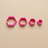 Hexagon Polymer clay 3D cutters Geometry shapes cutters set of 4 pcs - Luxy Kraft
