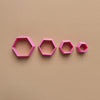 Hexagon Polymer clay 3D cutters Geometry shapes cutters set of 4 pcs - Luxy Kraft