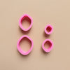 Pebble Polymer clay 3D cutters Geometry shapes cutter set of 4 pcs
