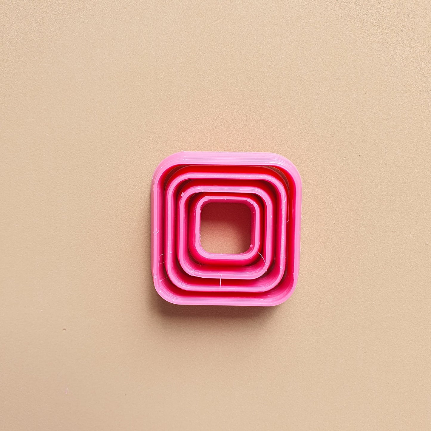 Rounded square Polymer clay 3D cutters Geometry shapes cutter set of 4 pcs