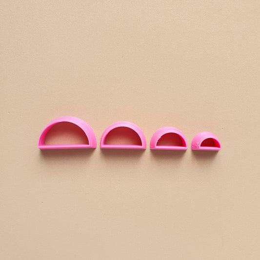 Semicircle Polymer clay 3D cutters Geometry shapes cutter set of 4 pcs - Luxy Kraft