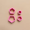 Pentagon Polymer clay 3D cutters Geometry shapes cutter set of 4 pcs - Luxy Kraft