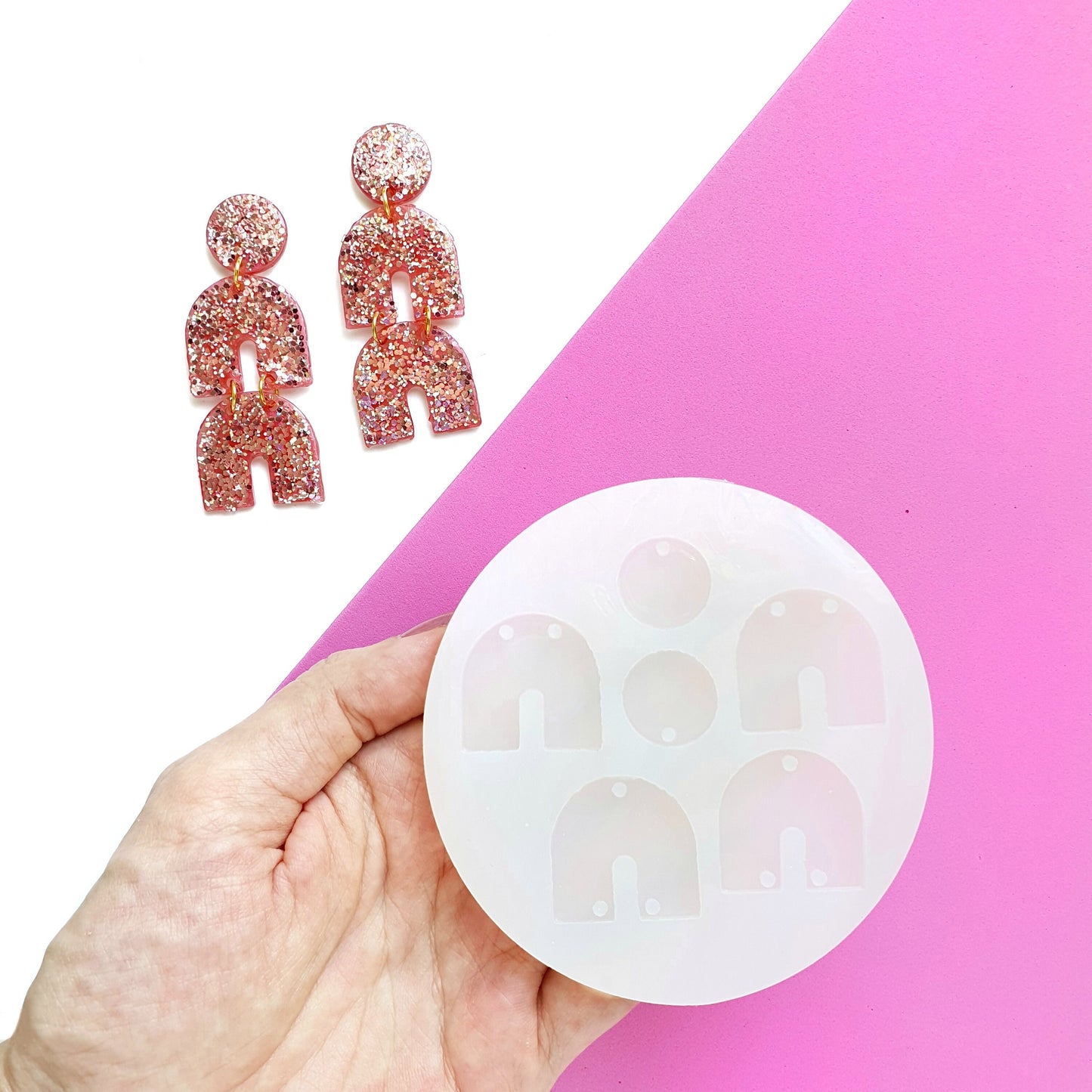Silicone earrings mold "Geometry shape" mould for resin and epoxy