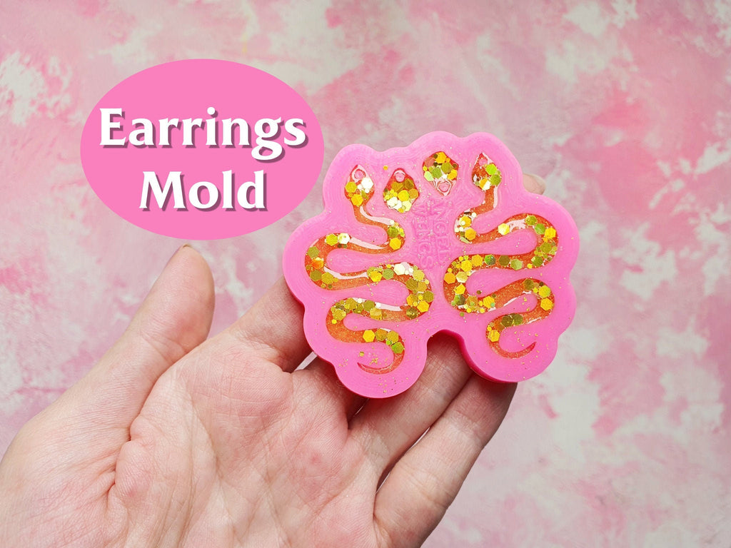 Earrings silicone mold for resin "Snake" silicone molds for epoxy M size - Luxy Kraft