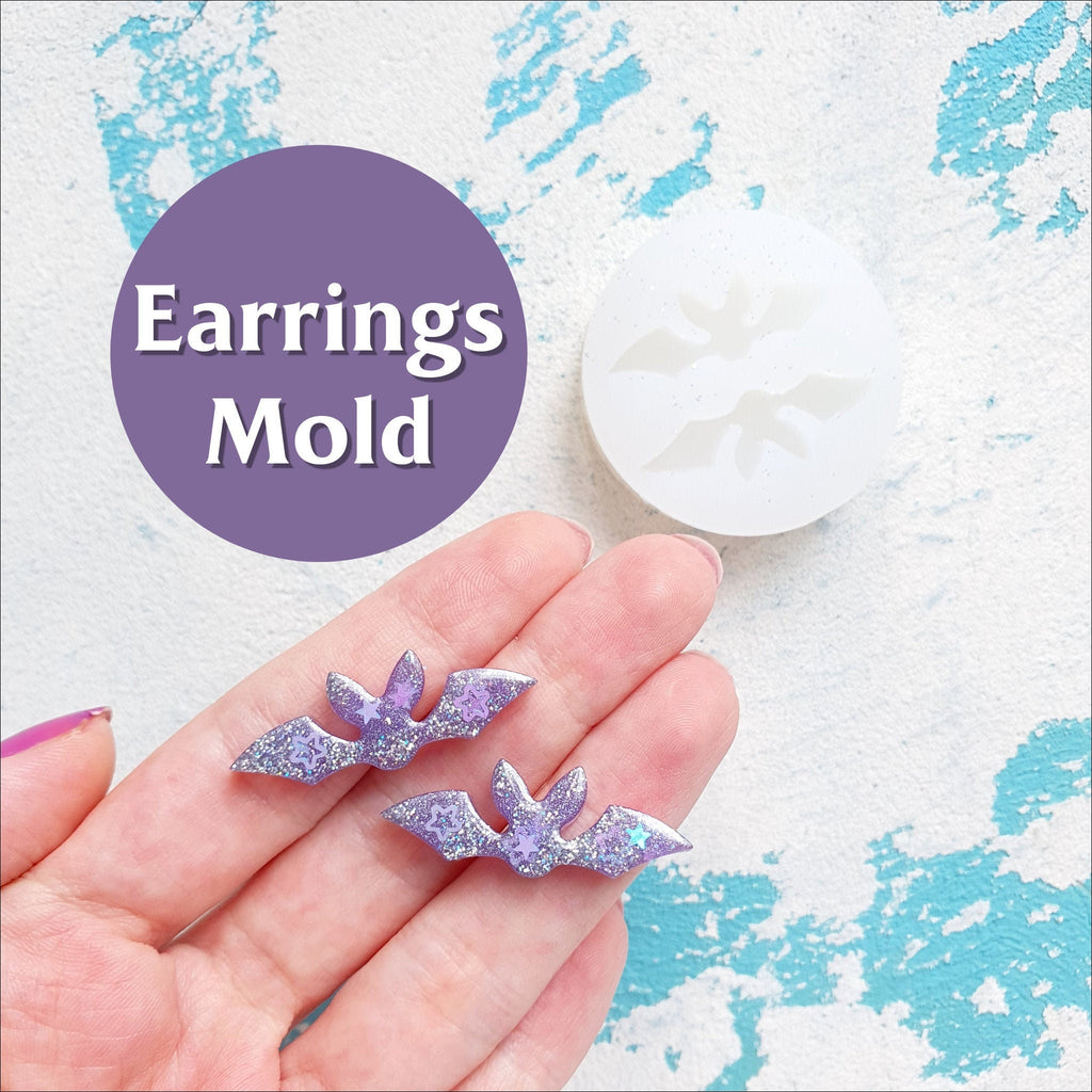 Halloween Silicone earrings mold for resin and epoxy "Bats" mould - Luxy Kraft