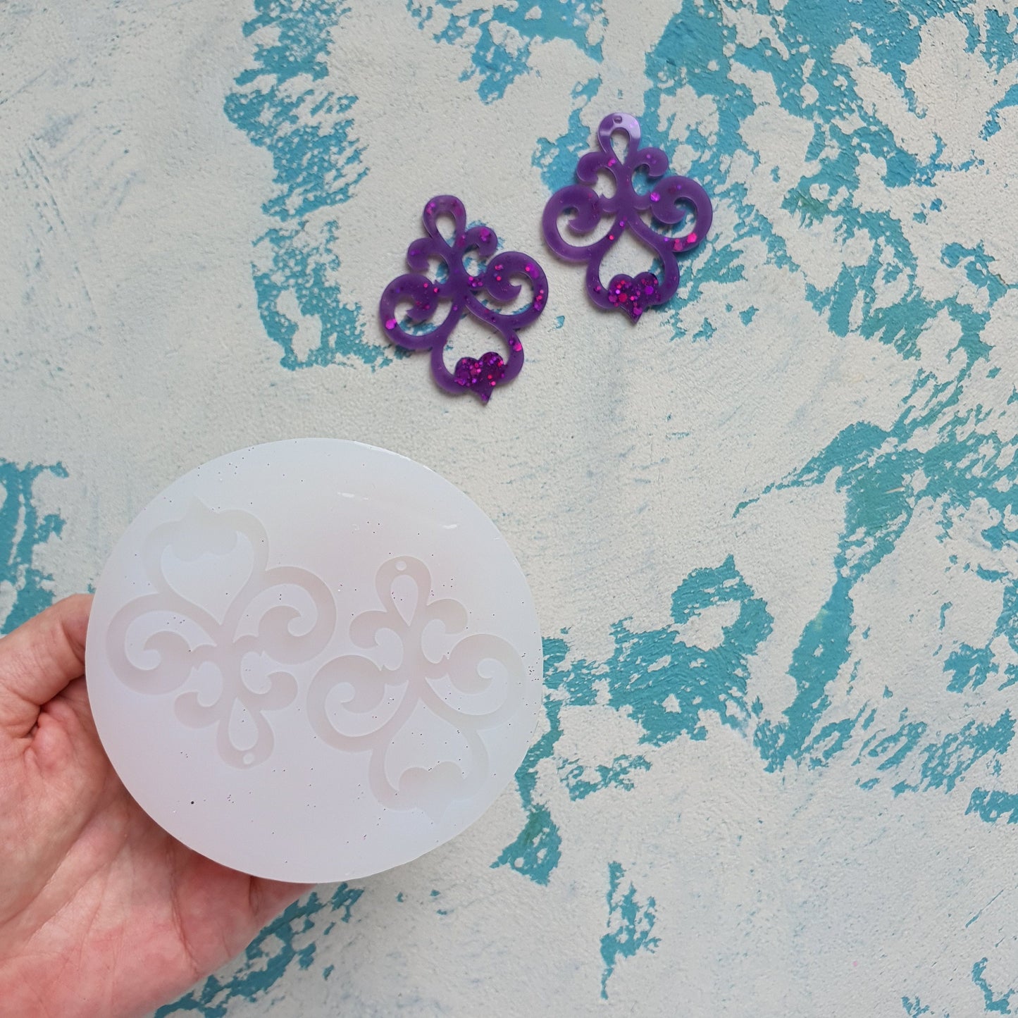 Silicone earrings mold mould for resin and epoxy