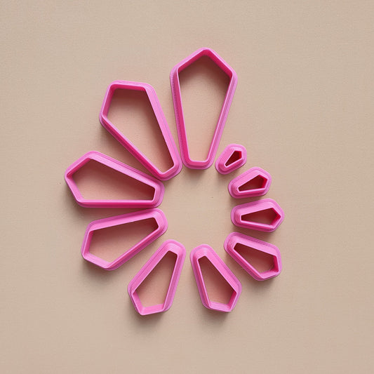 Polymer clay 3D cutters set "Tie Geometry shapes"