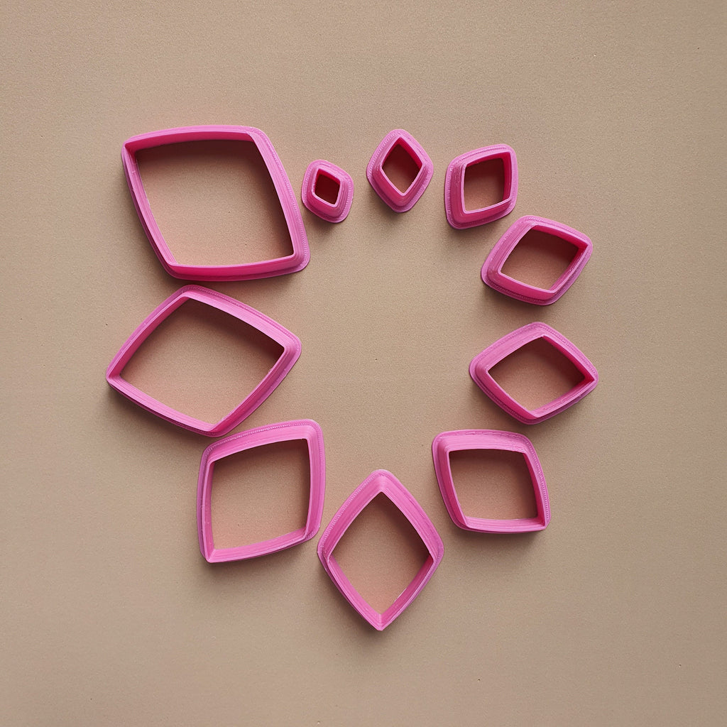 Polymer clay 3D cutters set "Rhombus Geometry shapes" - Luxy Kraft