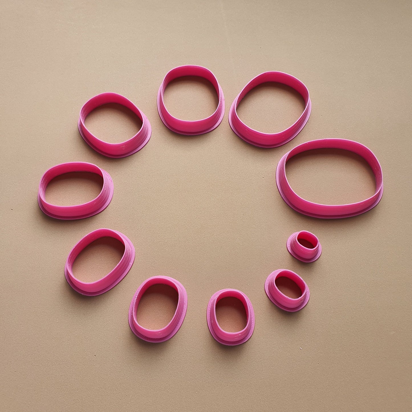 Polymer clay 3D cutters set "Oval Geometry shapes"