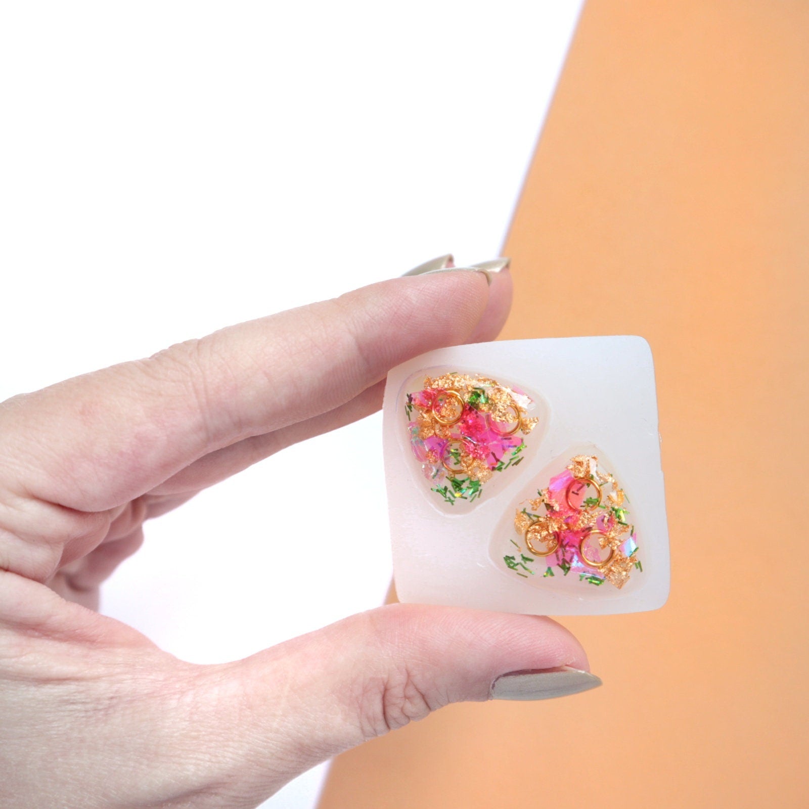 Silicone earrings mold "Triangle" mould for resin and epoxy - Luxy Kraft