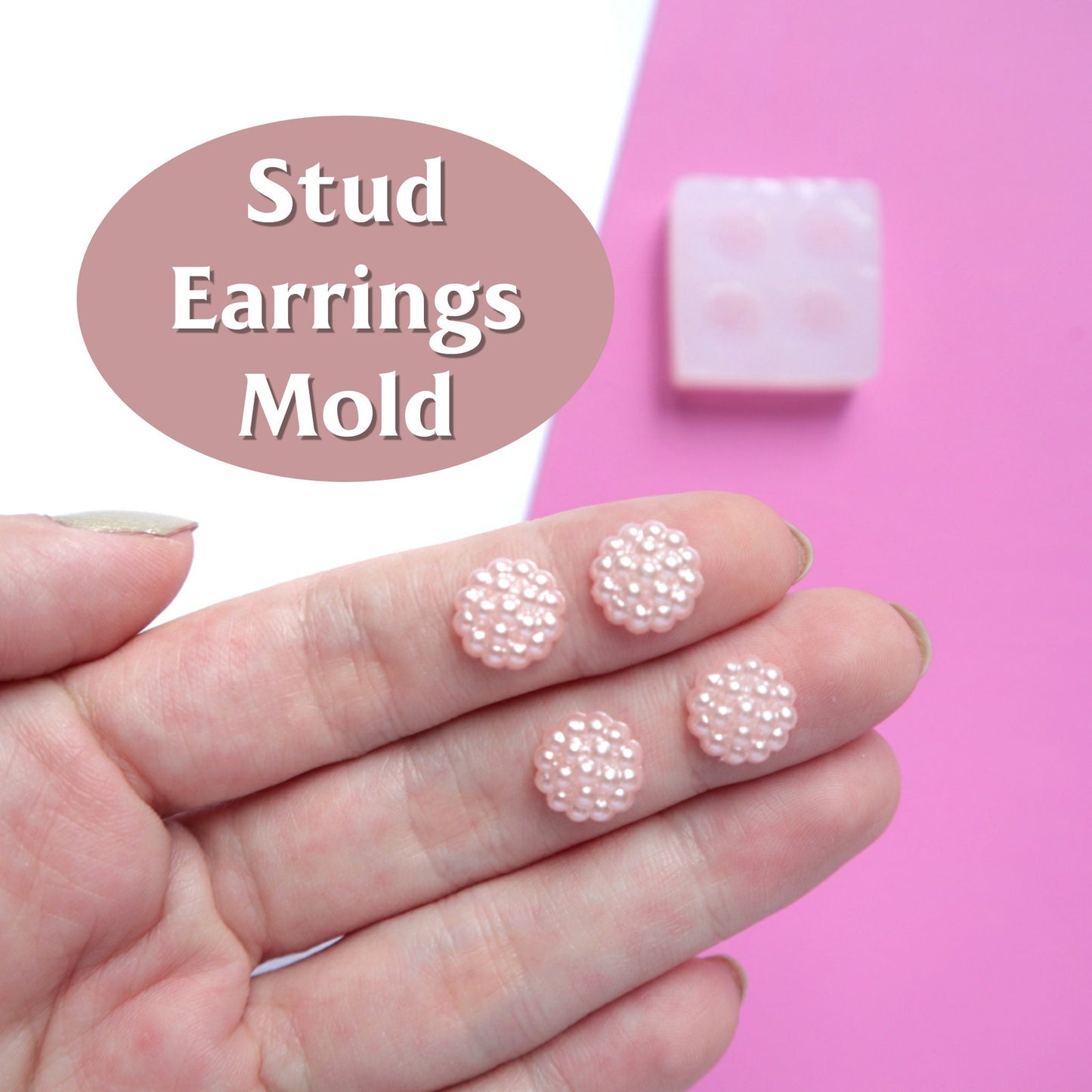 Silicone earrings mold "Cabochons"  for resin and epoxy mould for jewelry for 4 cabochons - Luxy Kraft