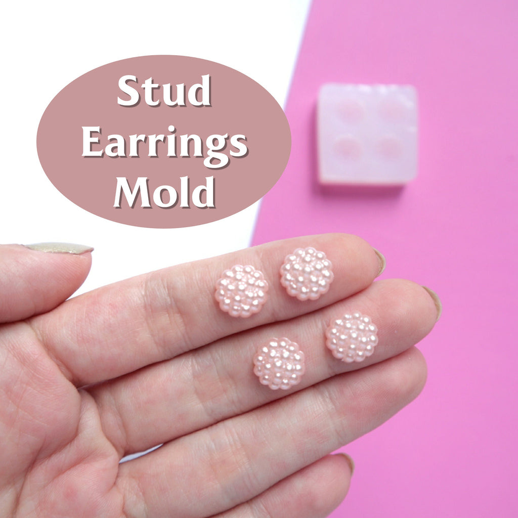 Silicone earrings mold "Cabochons"  for resin and epoxy mould for jewelry for 4 cabochons - Luxy Kraft