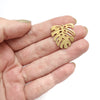 10 pcs Monstera Earrings components Earrings findings DIY jewelry Raw brass charms - Luxy Kraft