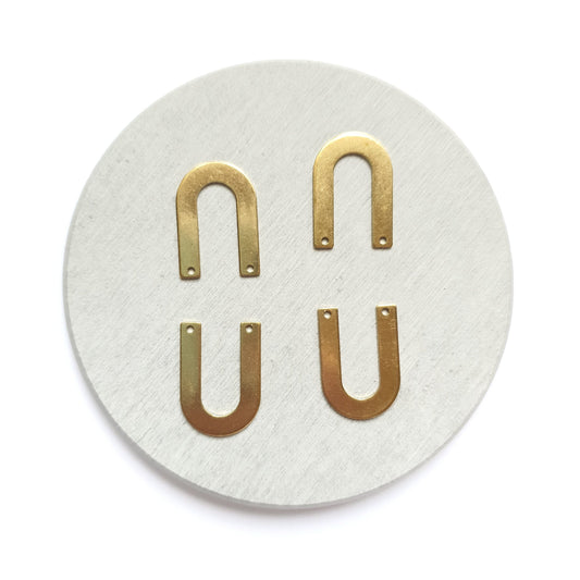 10 pcs U Shape Earrings components Earrings findings DIY jewelry Raw brass Arch connectors Geometry shape charms - Luxy Kraft