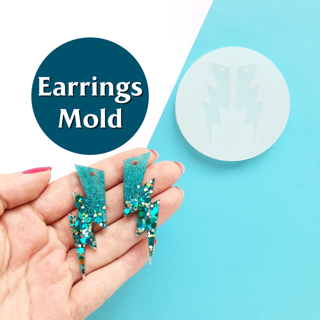 Silicone earrings mold "Lightning" for resin and epoxy - Luxy Kraft