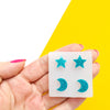 Silicone earrings mold mould for resin and epoxy "Moon and star" - Luxy Kraft