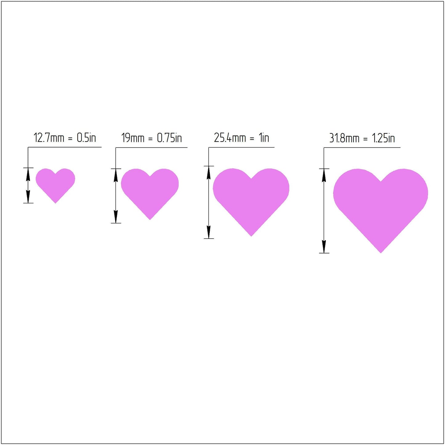 Heart Polymer clay 3D cutters Geometry shapes cutter set of 4 pcs - Luxy Kraft