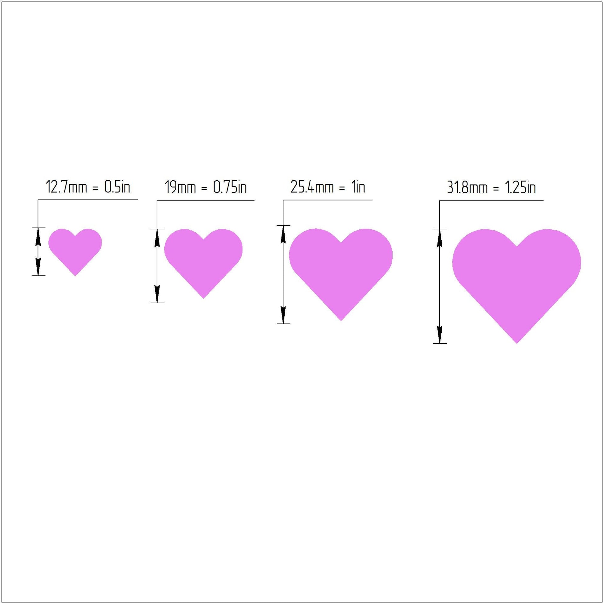 Heart Polymer clay 3D cutters Geometry shapes cutter set of 4 pcs - Luxy Kraft
