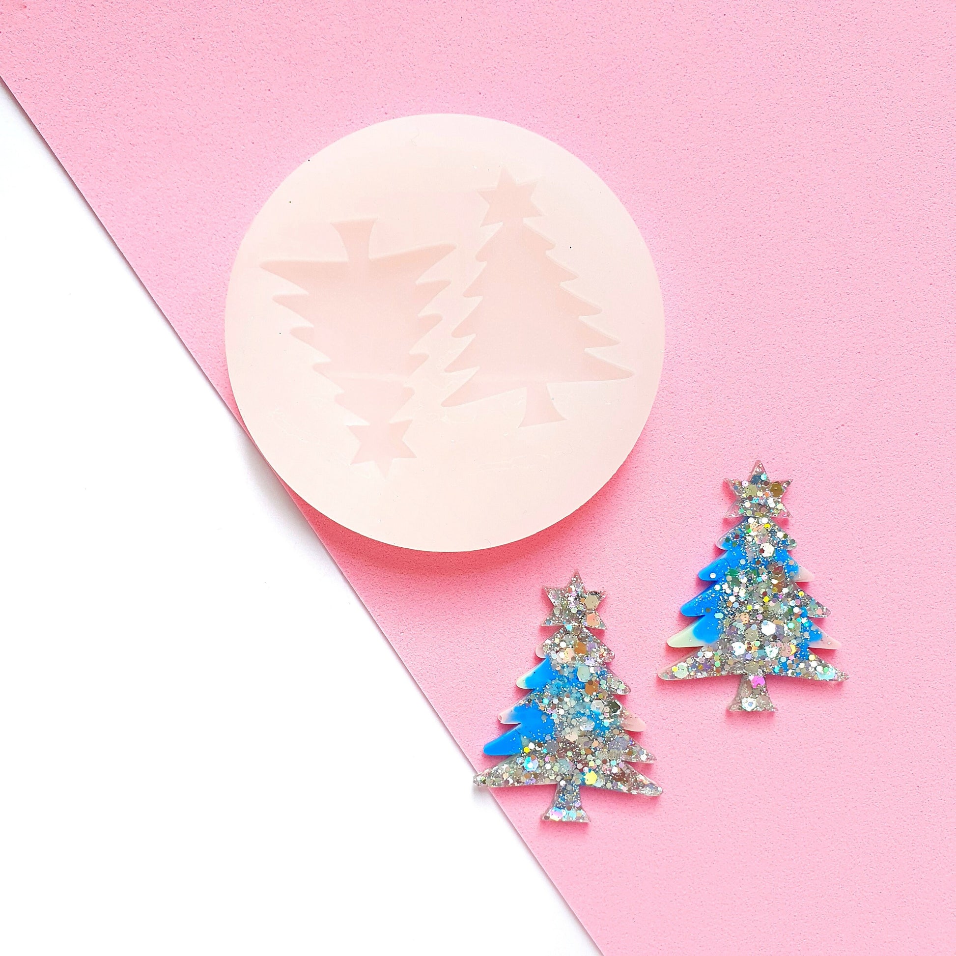 Silicone earrings mold "Christmas" for resin and epoxy mould for jewelry "Christmas tree"