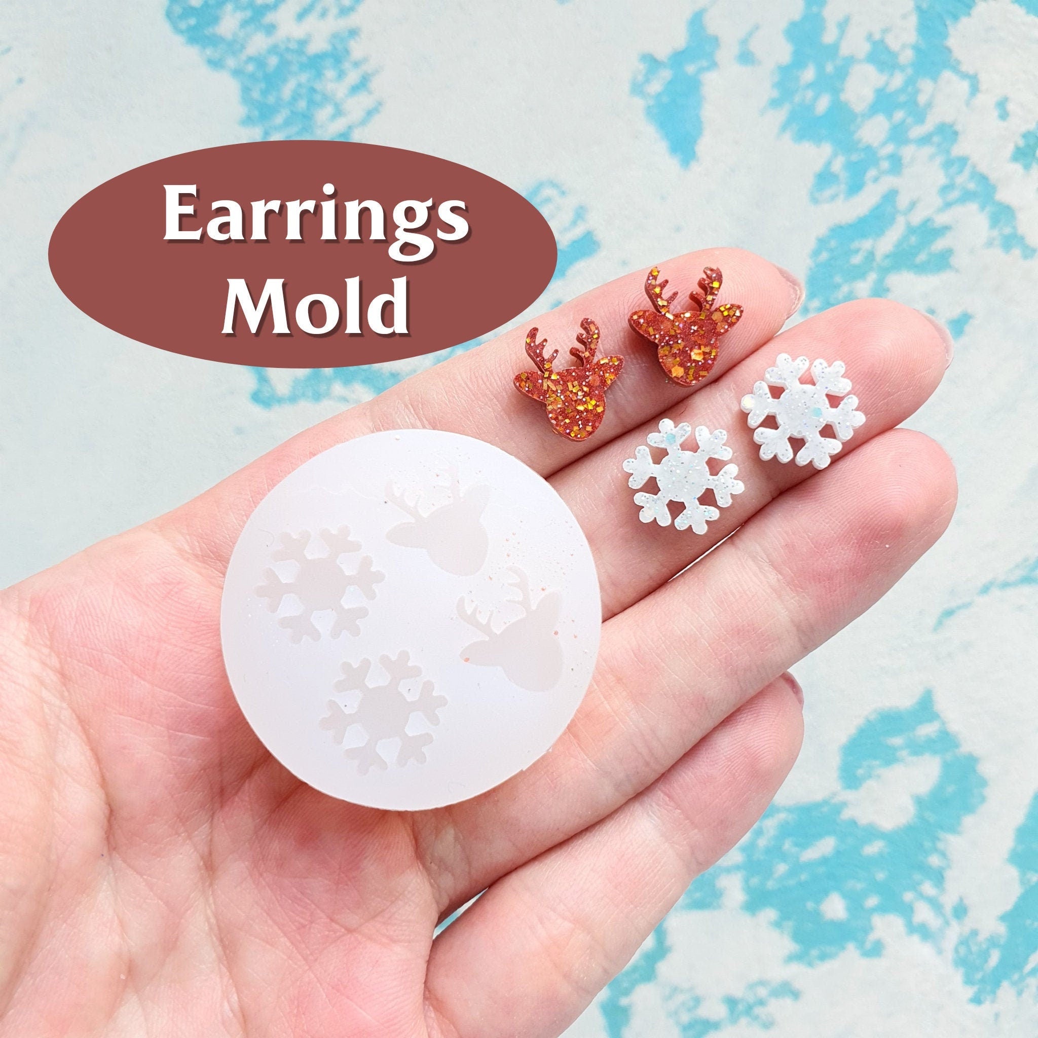 Silicone earrings mold Christmas for resin and epoxy mould for