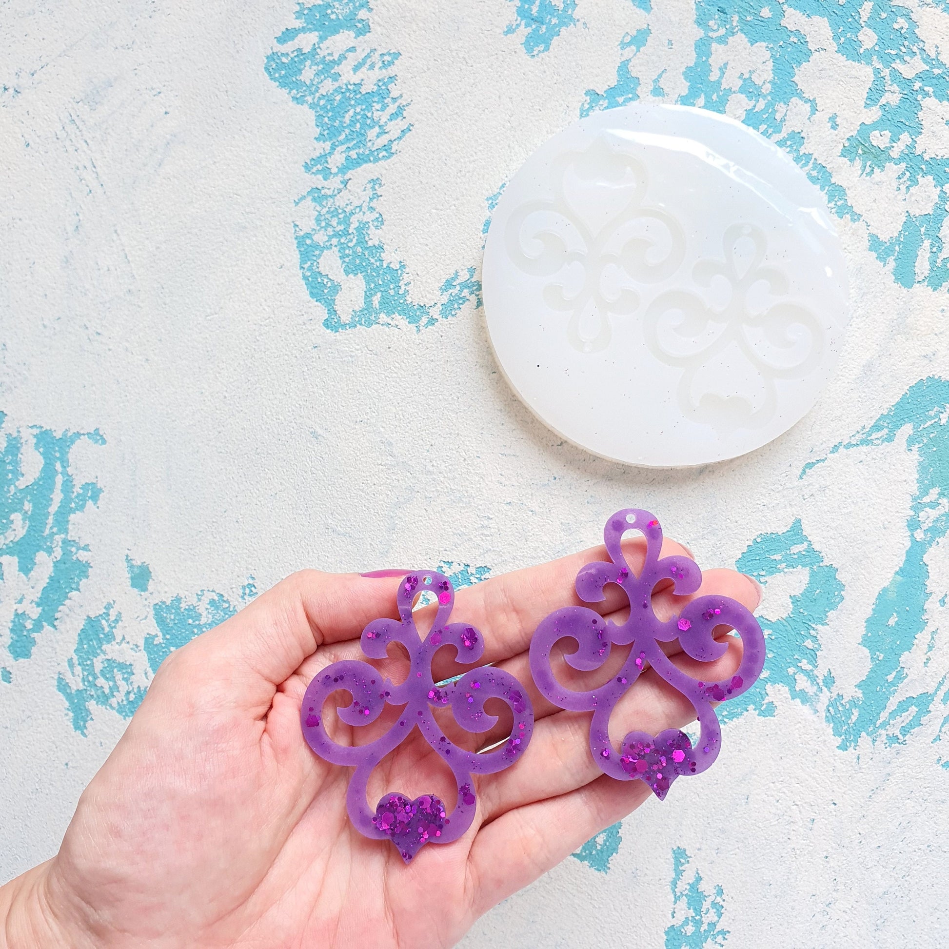 Silicone earrings mold mould for resin and epoxy