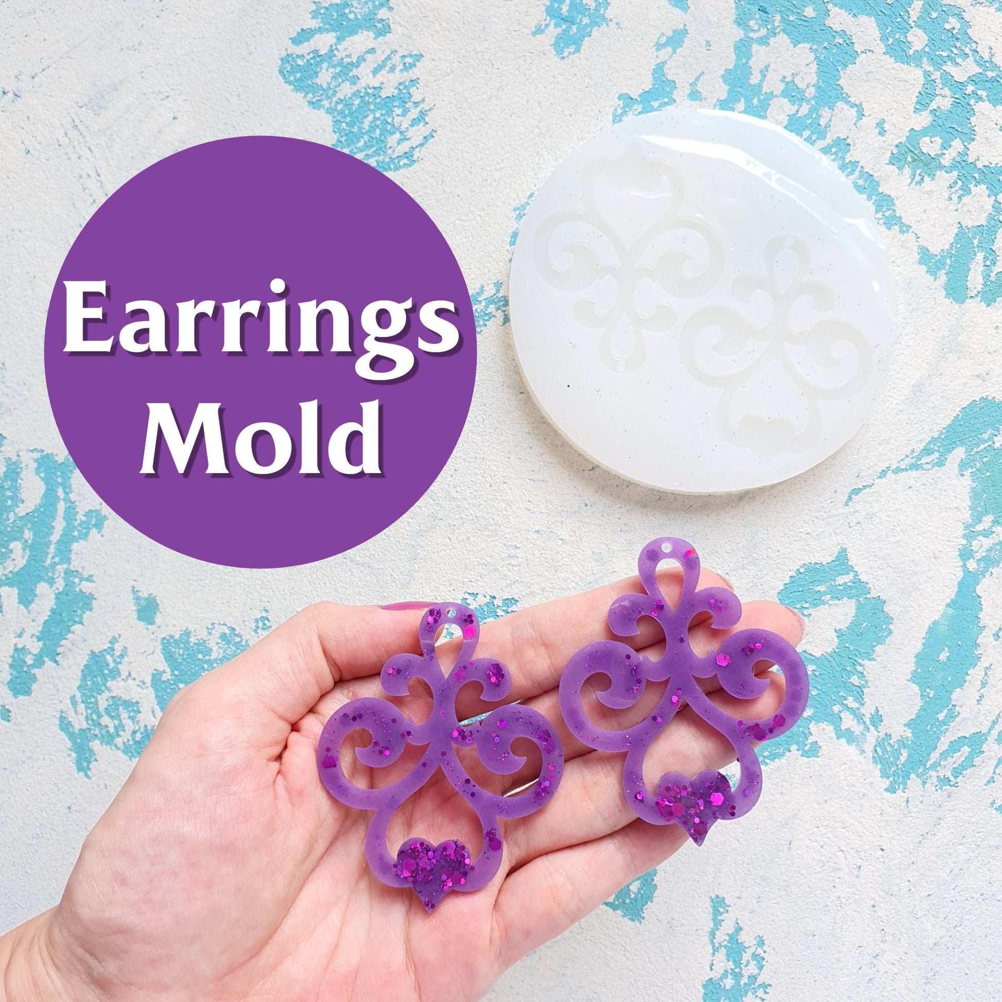Silicone earrings mold mould for resin and epoxy