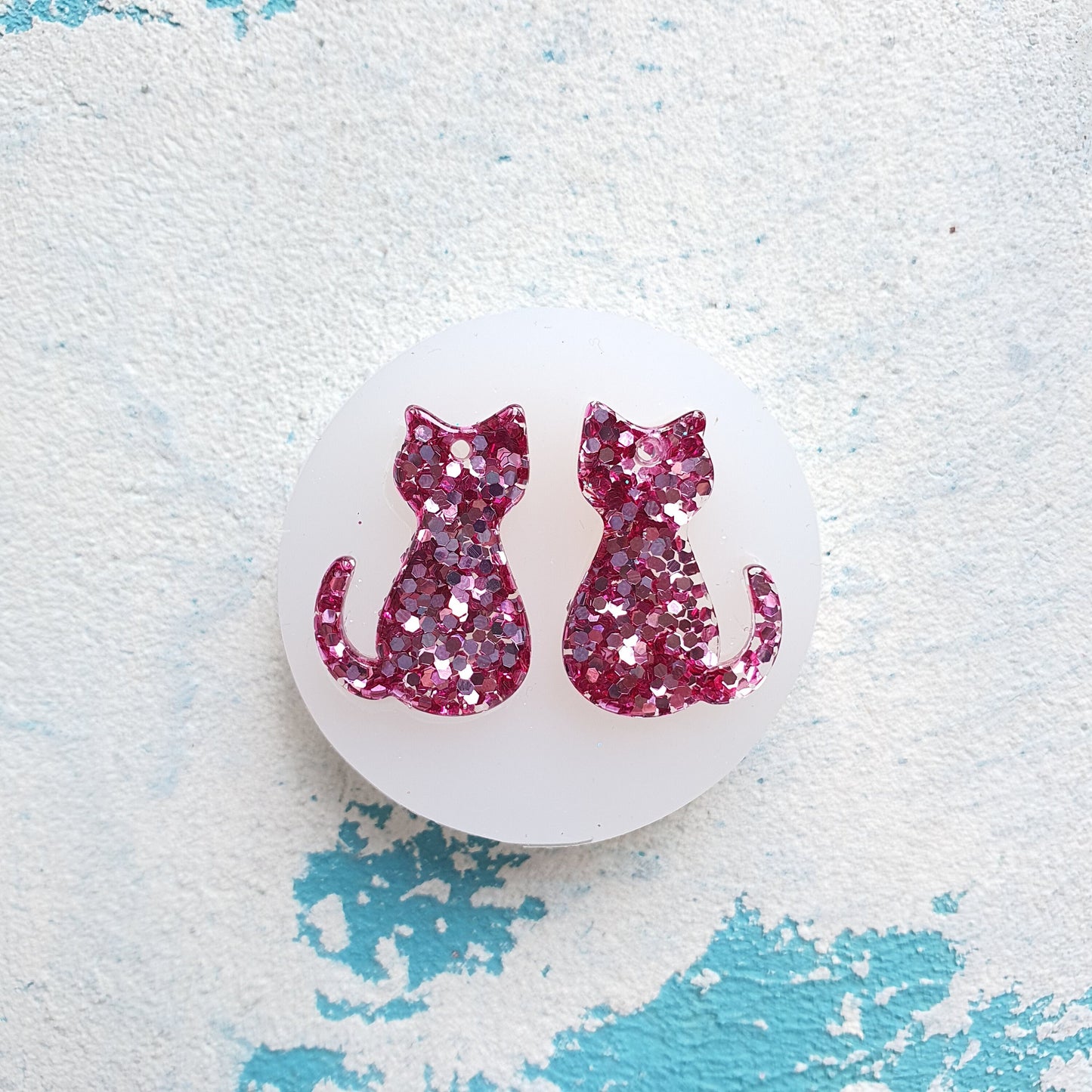 Silicone earrings mold mould for resin and epoxy "Cat"